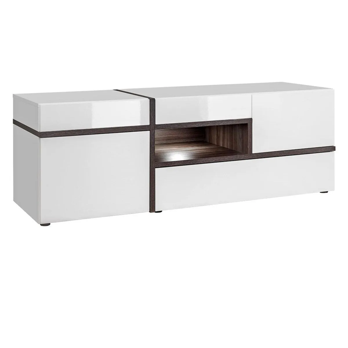 Meuble TV Design LED Cross 150cm Blanc