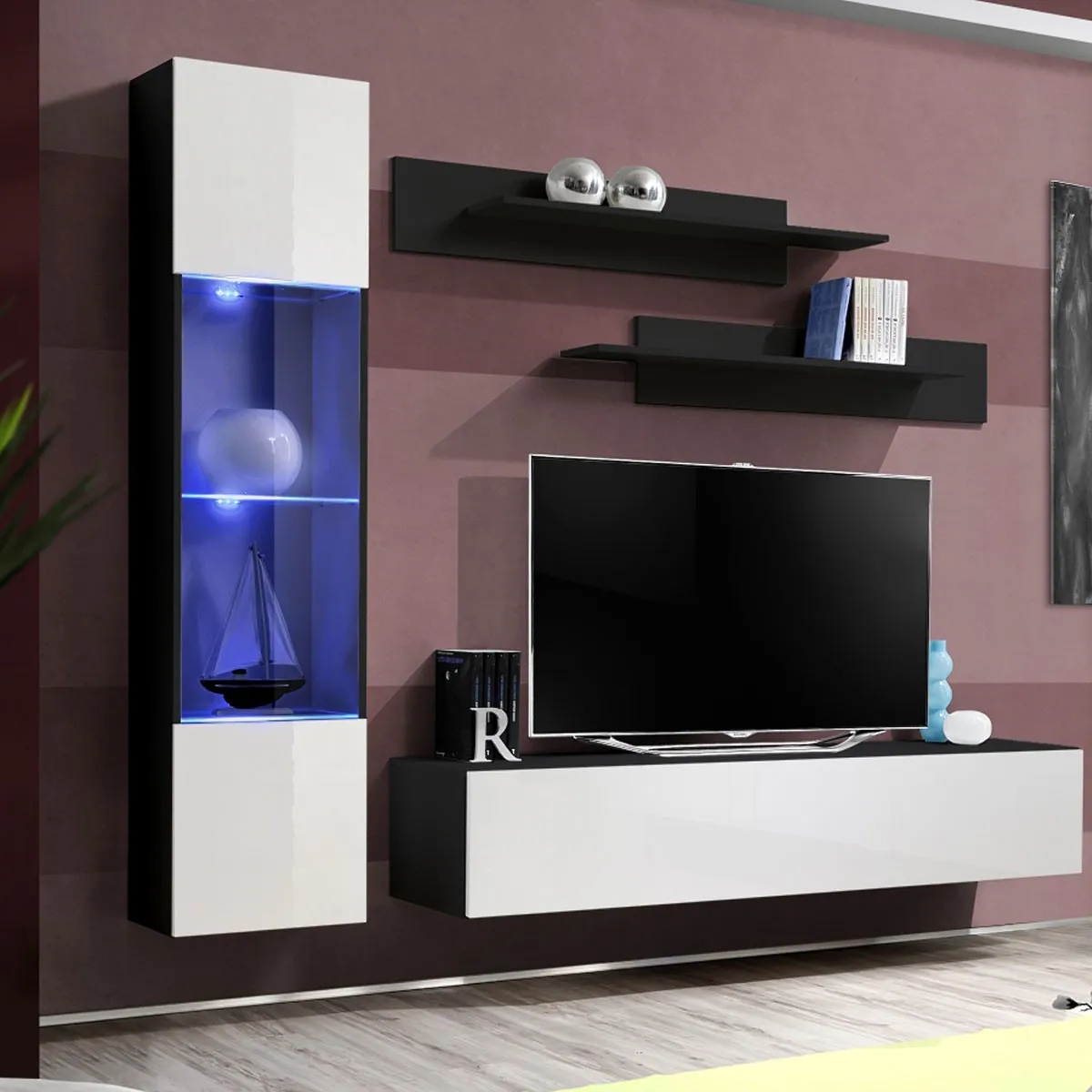 Ensemble Meuble TV Mural Fly G3 210cm & - vue 3