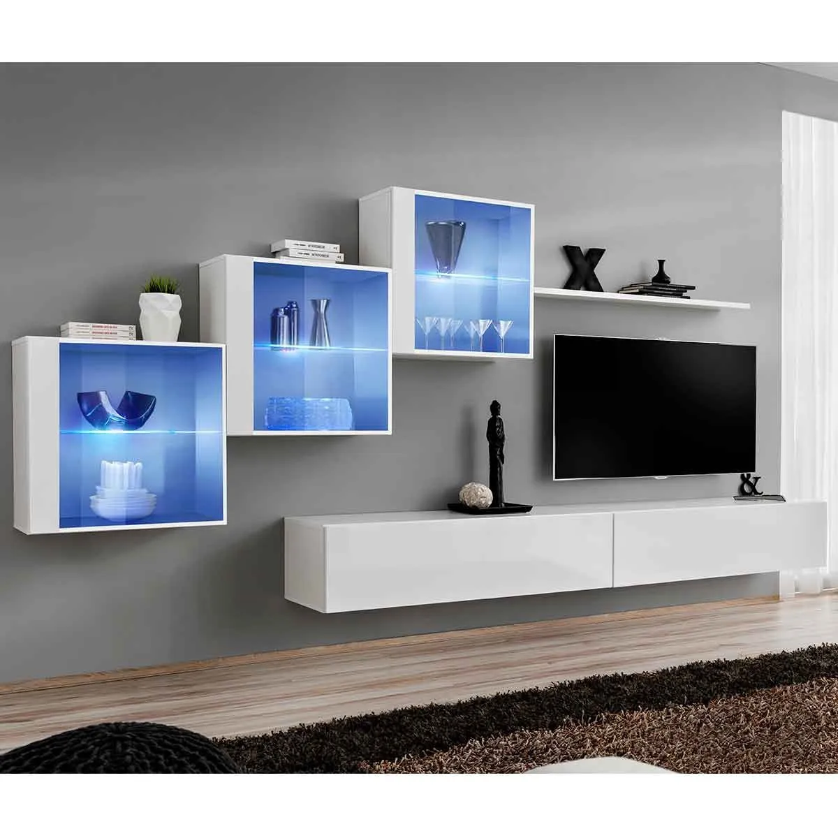 Meuble TV Mural Design Switch XX 330cm - vue 2
