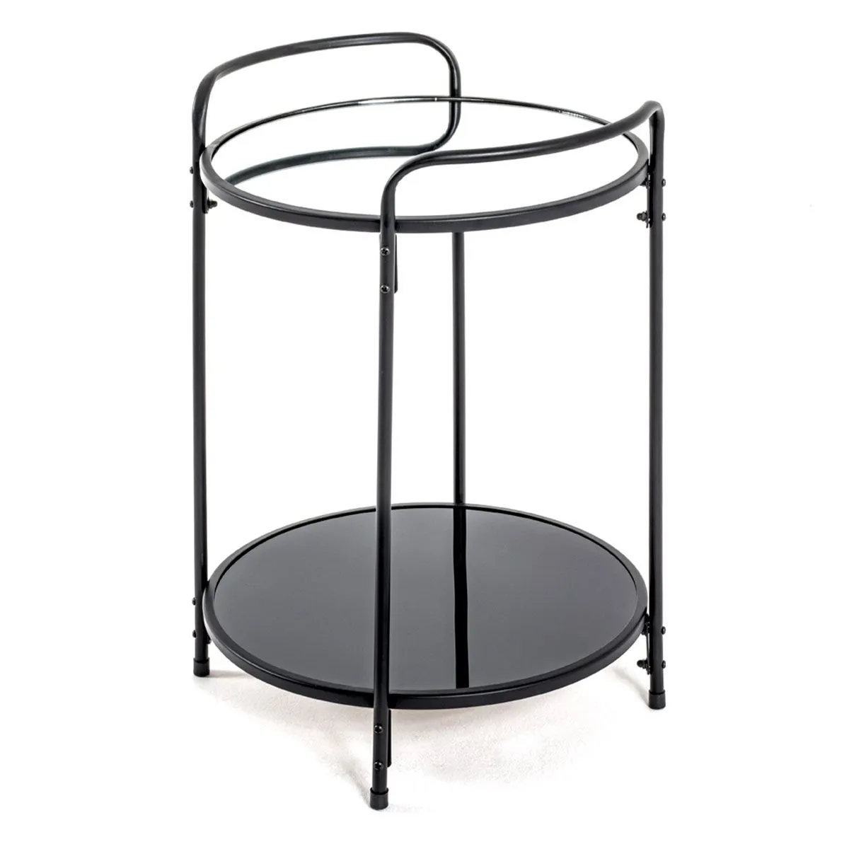 Paris Prix Noir Table D'appoint Design Acier Laqué 50Cm