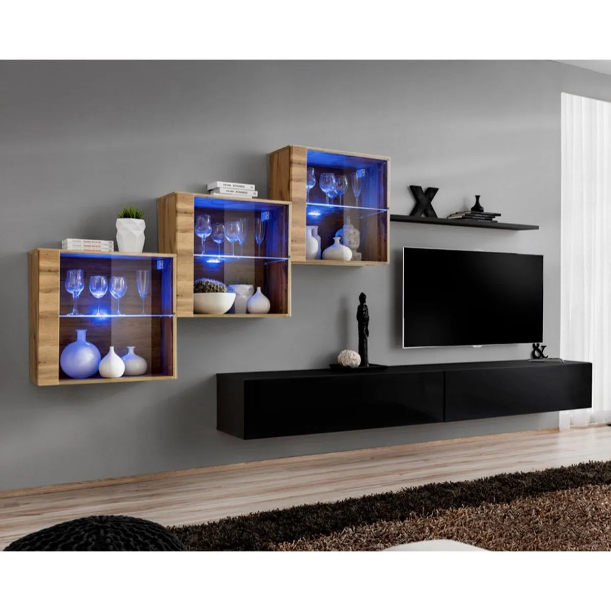 Meuble TV Mural Design Switch XX 330cm - vue 8