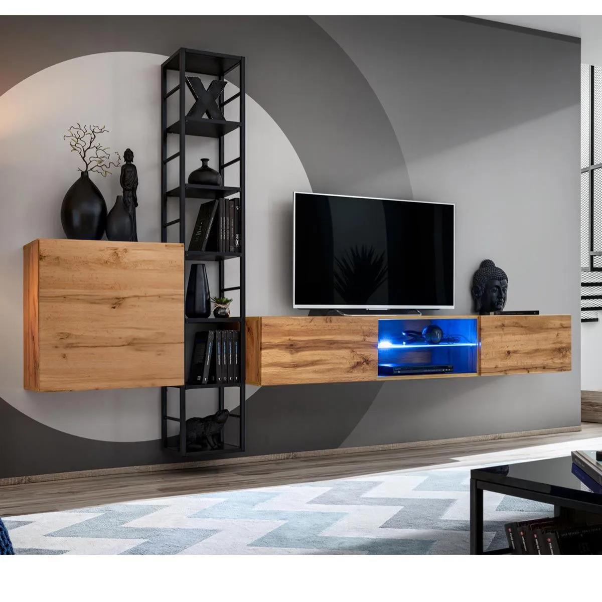 Ensemble Meuble TV Design Switch VI 270cm & - vue 3