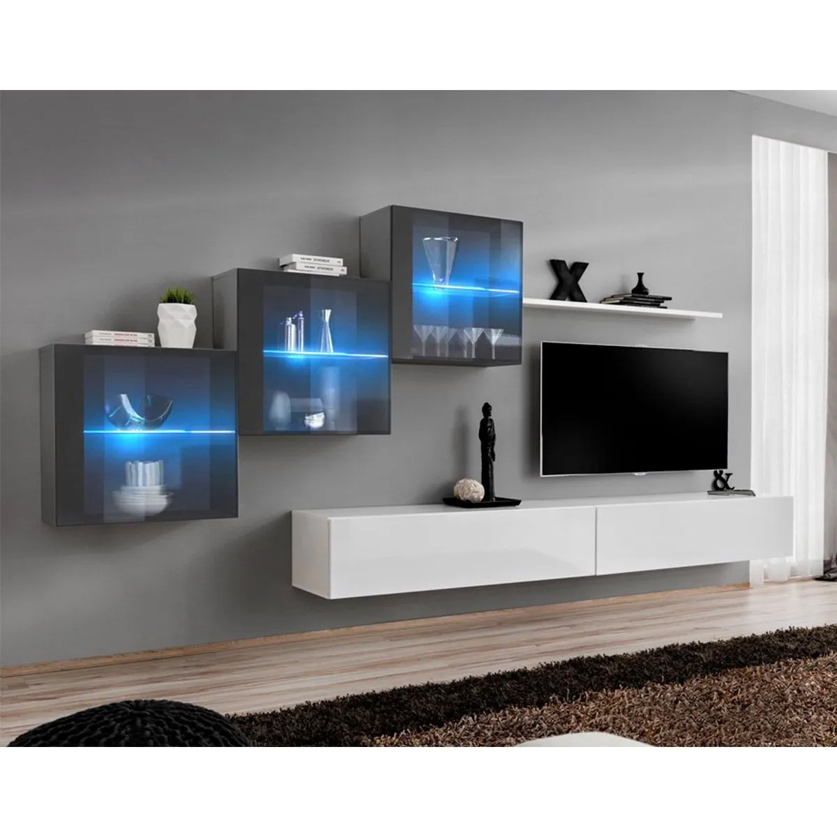 Meuble TV Mural Design Switch XX 330cm - vue 6