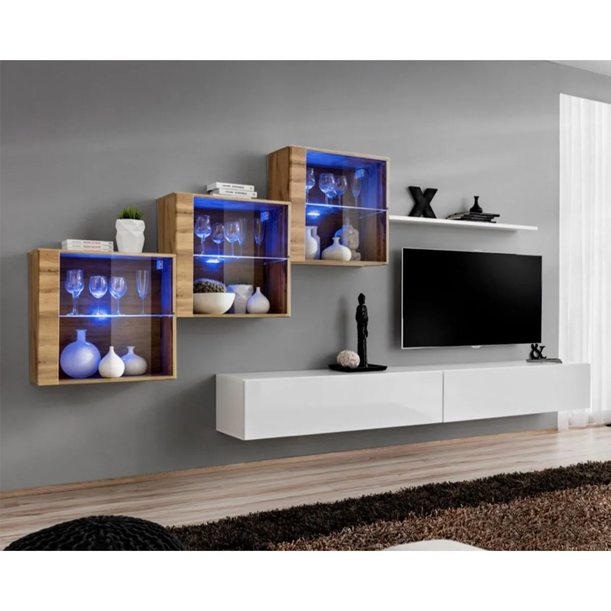 Meuble TV Mural Design Switch XX 330cm - vue 7