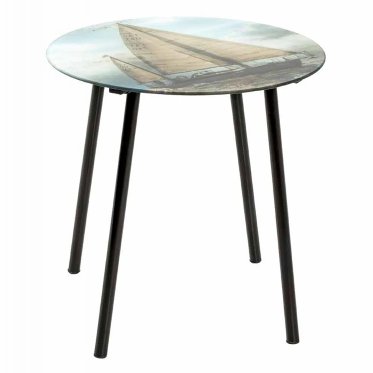 Paris Prix Noir/Bleu Table D'appoint Design Voilier 41Cm &
