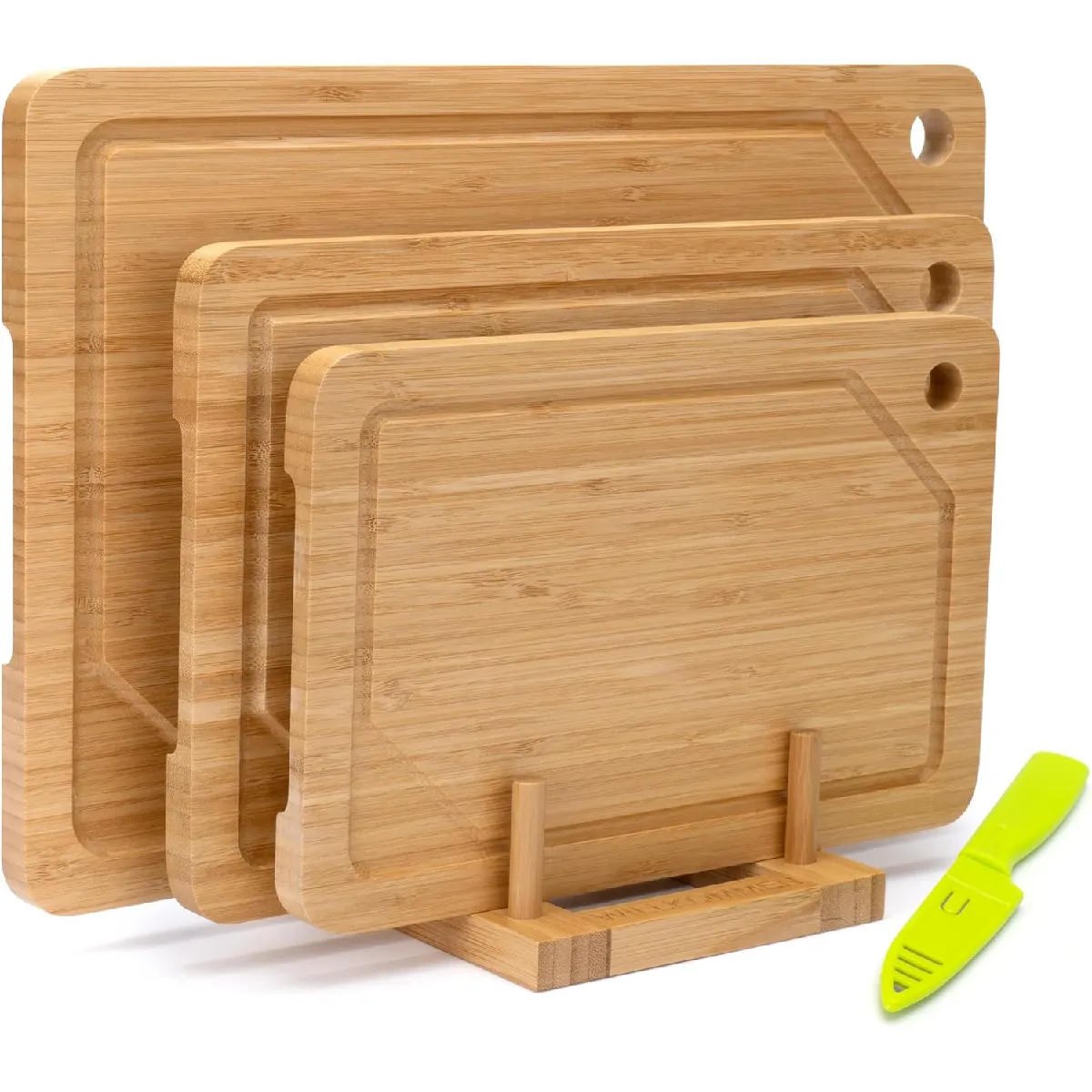 Vendos85 Set De 3 Planches À Découper En Bambou Naturel
