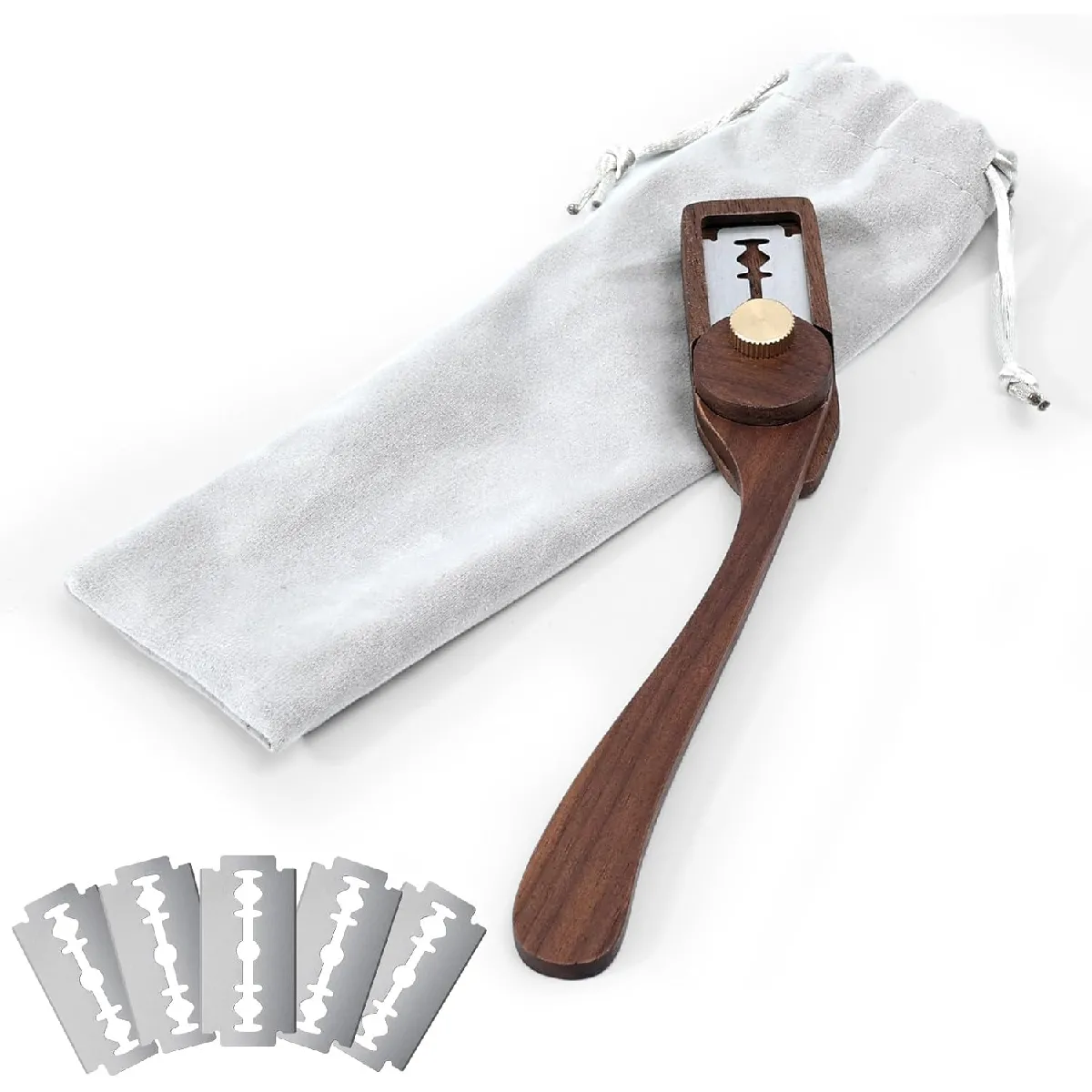 Couteau à pain ergonomique avec manche en noyer