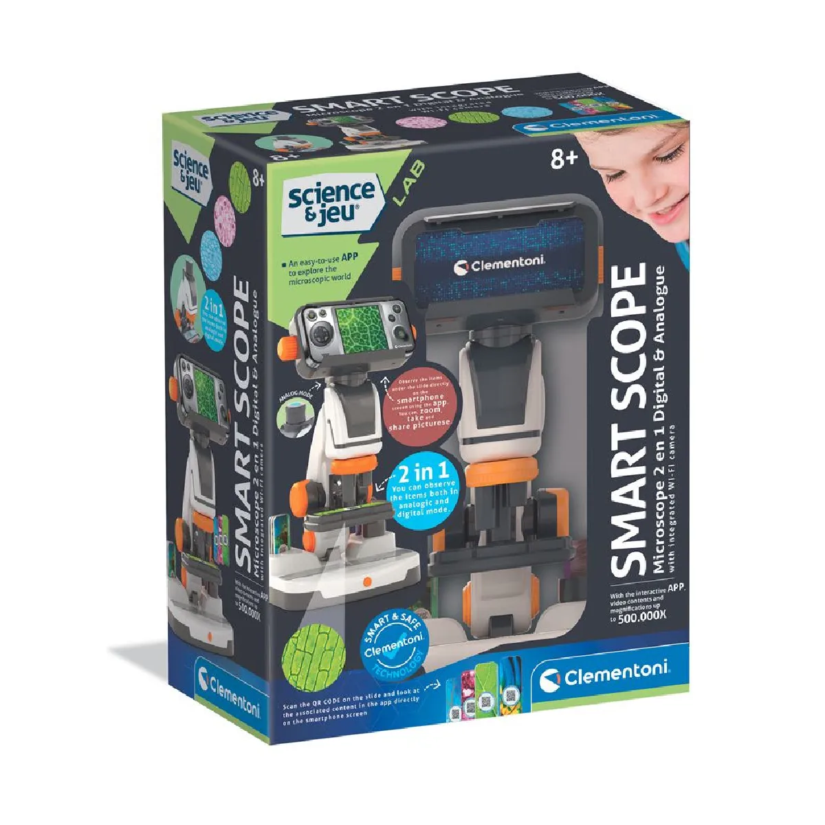 Jeu de sciences Clementoni Microscope 2 en 1 Digital & Analogue Wi Fi - vue 9