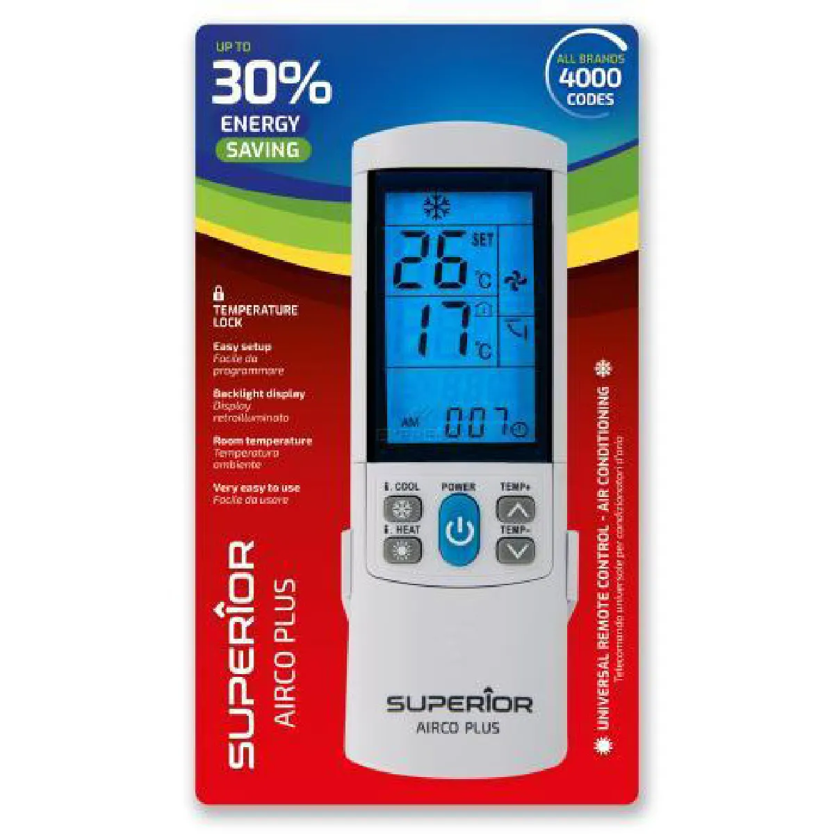 Superior Electronics Télécommande Climatisation Superior Airco Plus Energy Saving