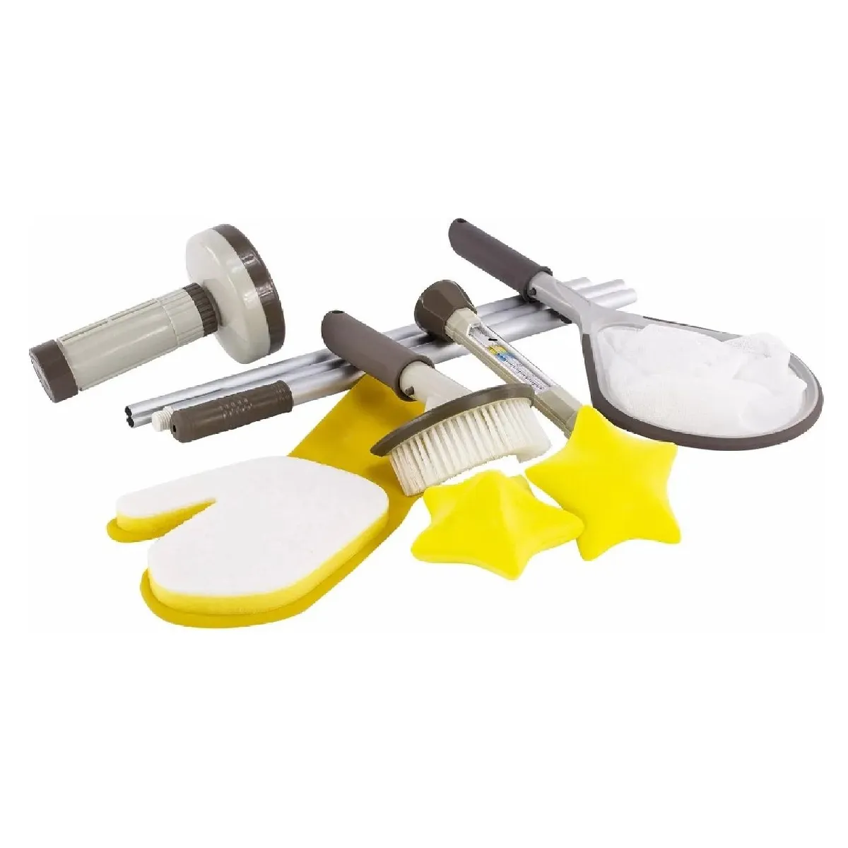 KOKIDO Kit de Nettoyage Spas  Boreal : Ramasse-Feuilles, Brosse, Perche, Gant, &Eacute;ponge, Thermom&egrave;tre et Distributeur de Produits