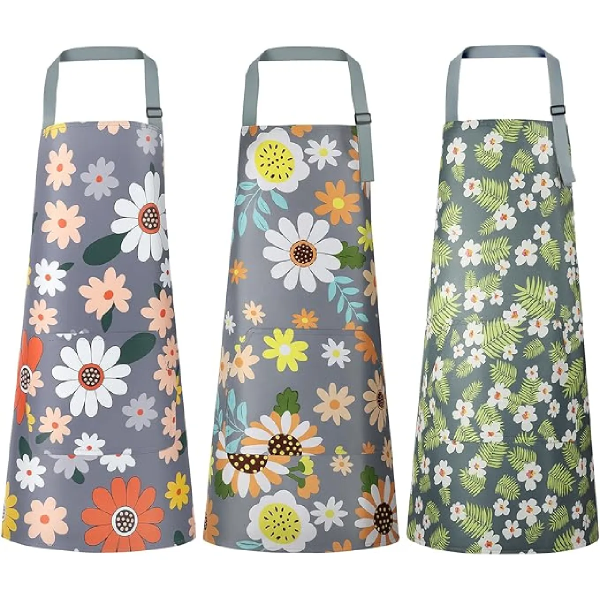 Vendos85 Unisex 3 Tablier De Cuisine Ajustable E Motif Fleurs