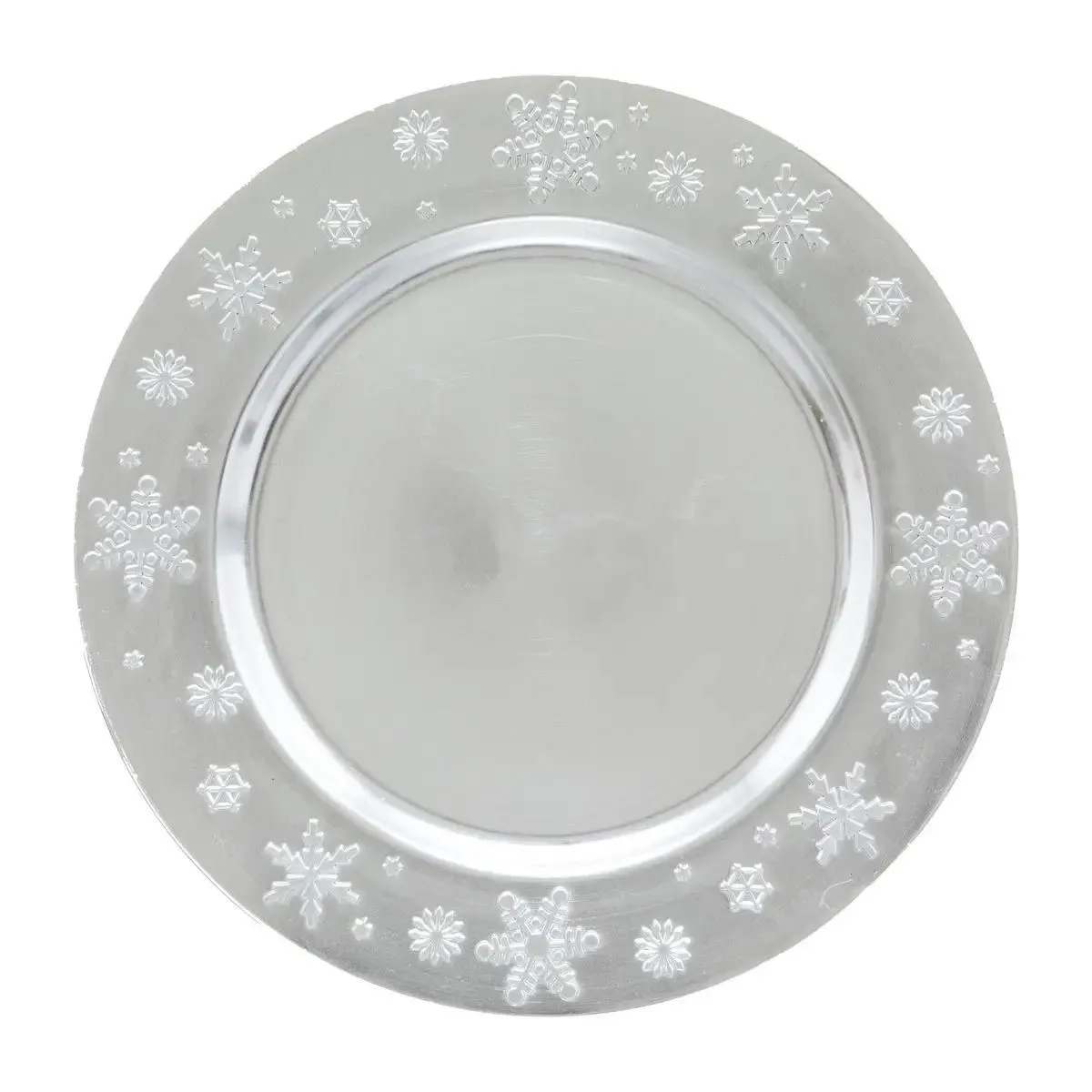 Assiette de Présentation Flocon 33cm Argent