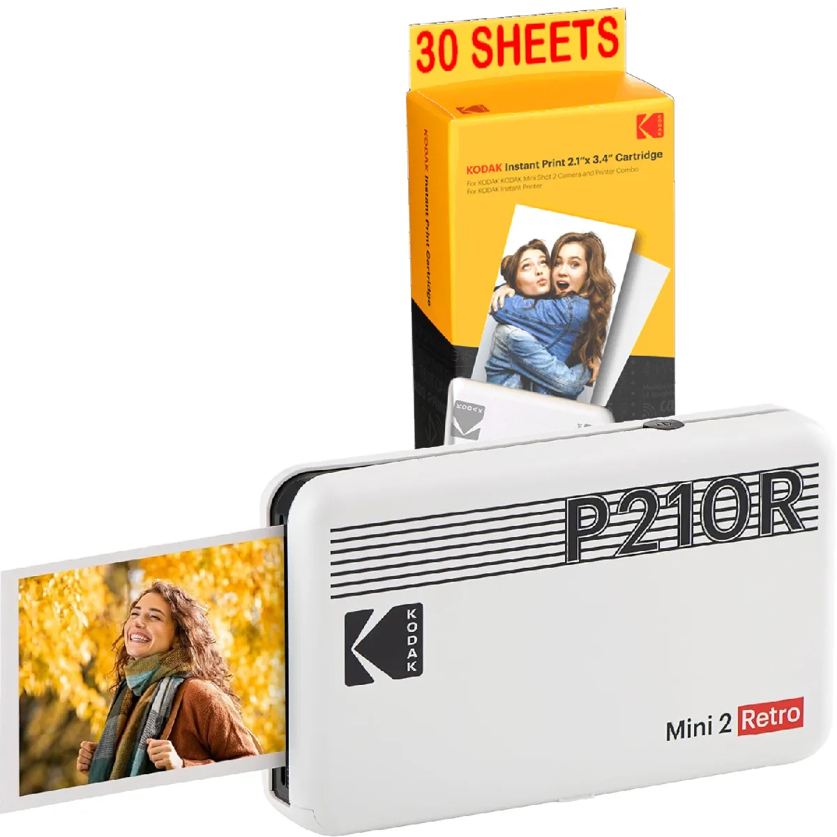 KODAK Pack Mini Imprimante P210 Retro 2 + Cartouche et papier pour 30 photos Imprimante Connectée Bluetooth Photos format CB 5 3 x 8 6 cm Batterie Lithium Sublimation Thermique 4Pass Neuf - vue 10