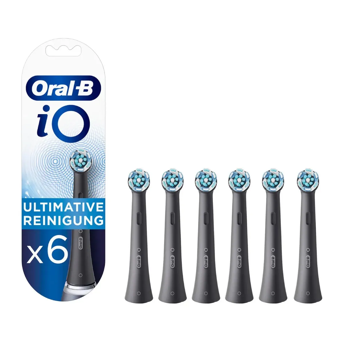 Oral B iO Ultimate Clean Brossettes Noires De Rechange Embouts Ronds ’Adaptant Aux Dents Éliminent La Plaque Dentaire Pour Les Brosses Électriques Magnétiques Emballage Carton Lot de 6 - vue 2