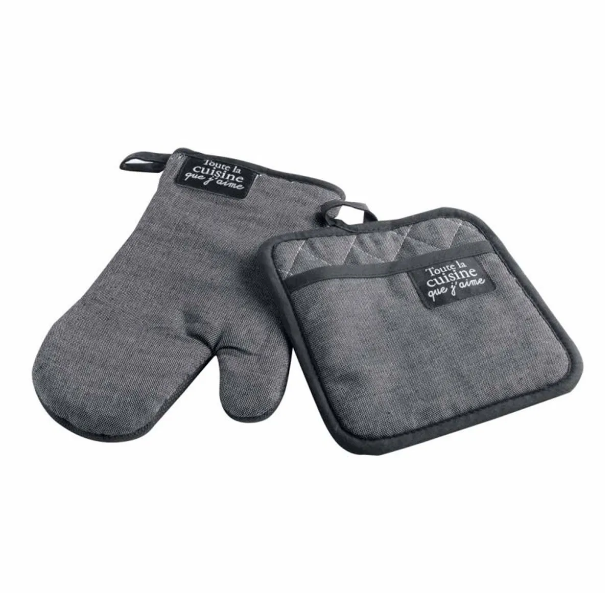 DOUCEUR D INTERIEUR Gant & Manique Chambray Harold 18x28cm Gris