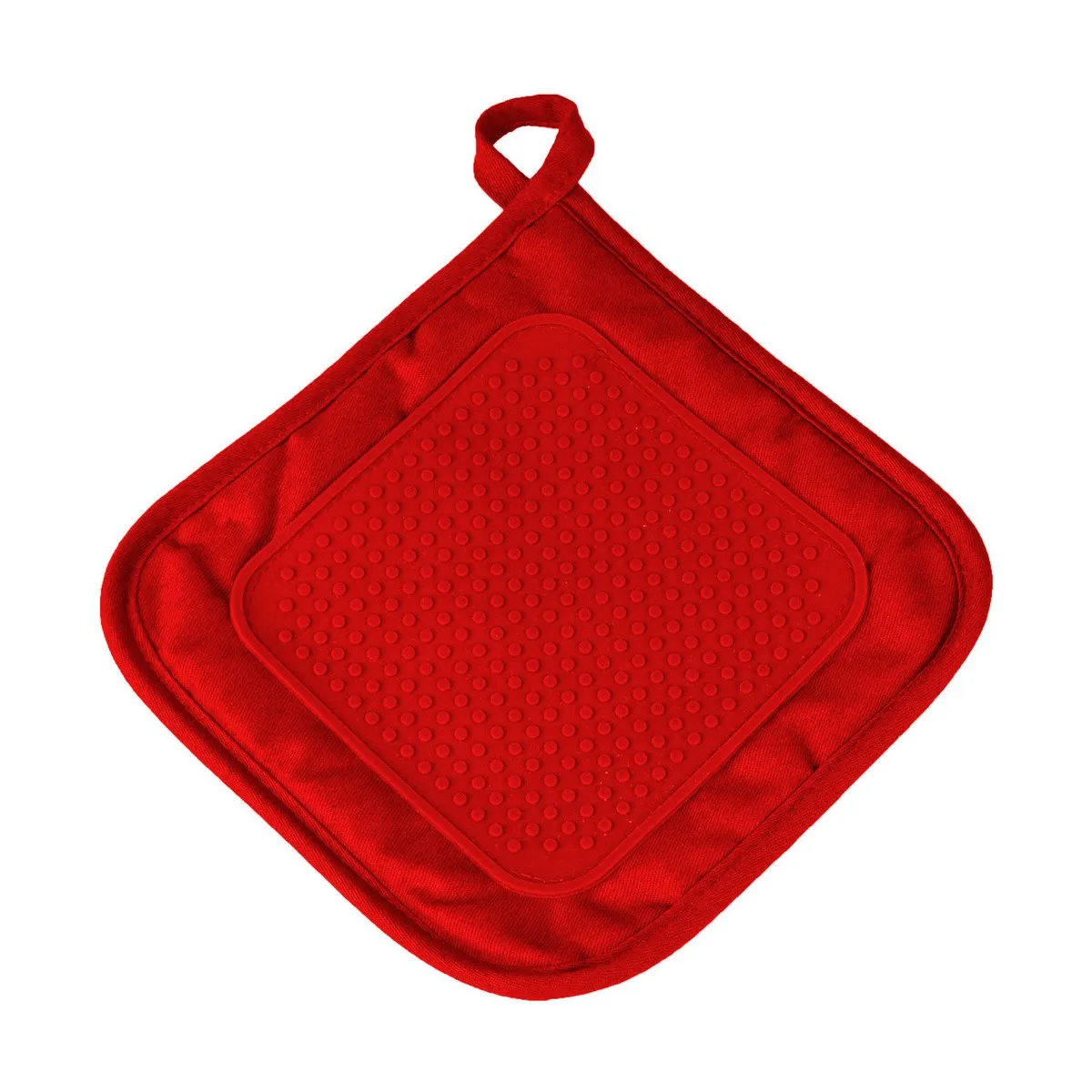 DOUCEUR D INTERIEUR Manique de Cuisine en Silicone Cuistot 19cm Rouge