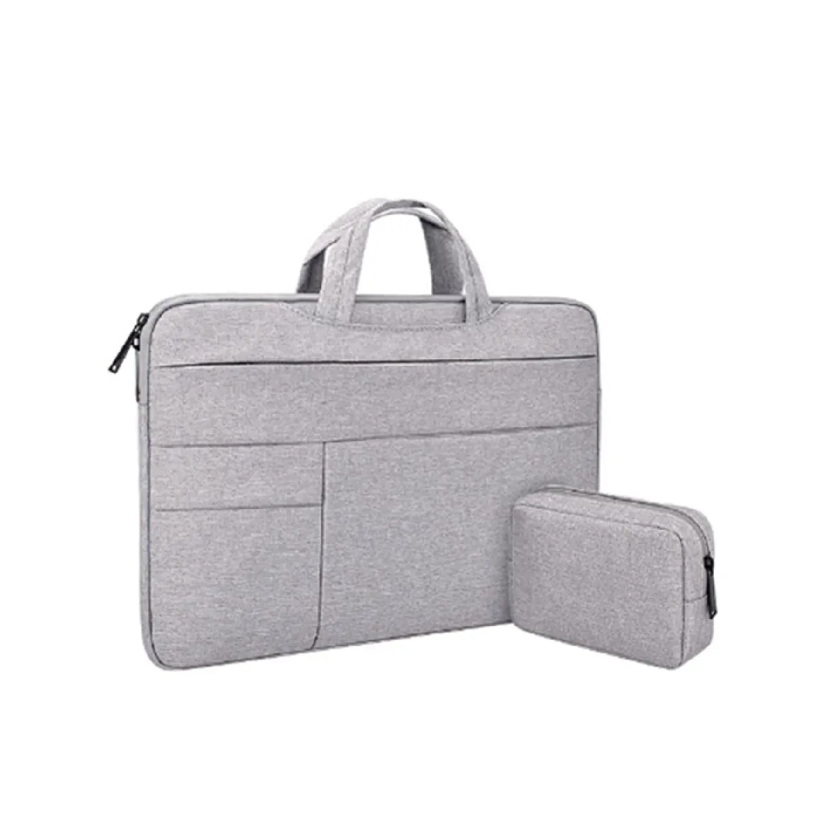 Sac pour ordinateur portable 13,3 pouces, étanche et résistant, doublure multifonction avec petit sac - Gris
