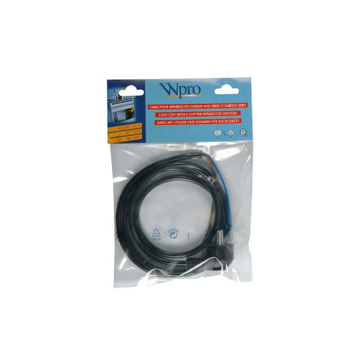 CABLE HO5 VVF 3G1.5 AVEC PRISE LONG WHIRLPOOL SEM233358 - vue 2