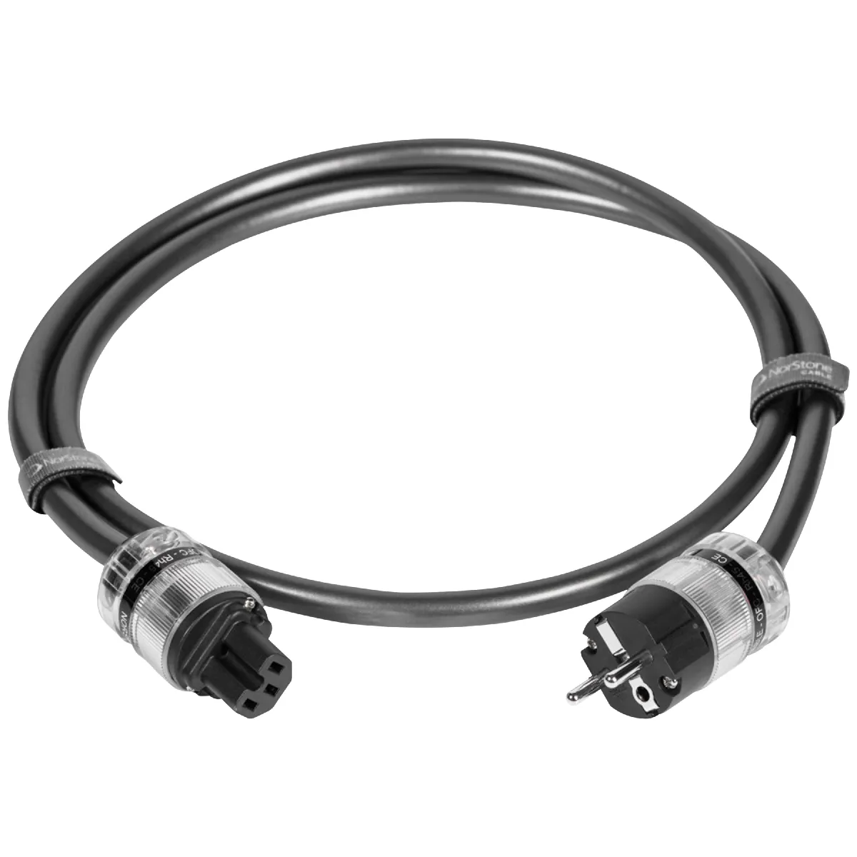 Norstone - Câble d'alimentation - Black Pear - 1 x prise d'alimentation type Schuko / 1 x connecteur à 3 pôles IEC-C15 - Fiches en cuivre pur plaqué Rhodium Rh45