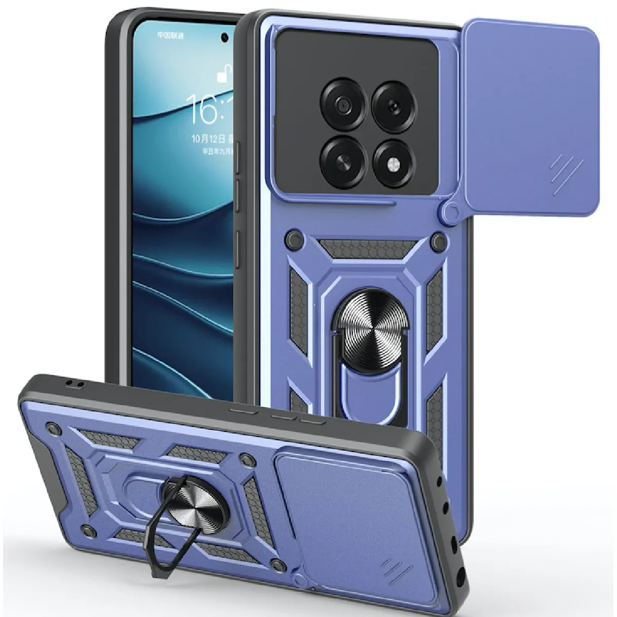 Htdmobiles Bleu Coque Rigide Antichoc Oppo A5 4G / 5G - Foncé