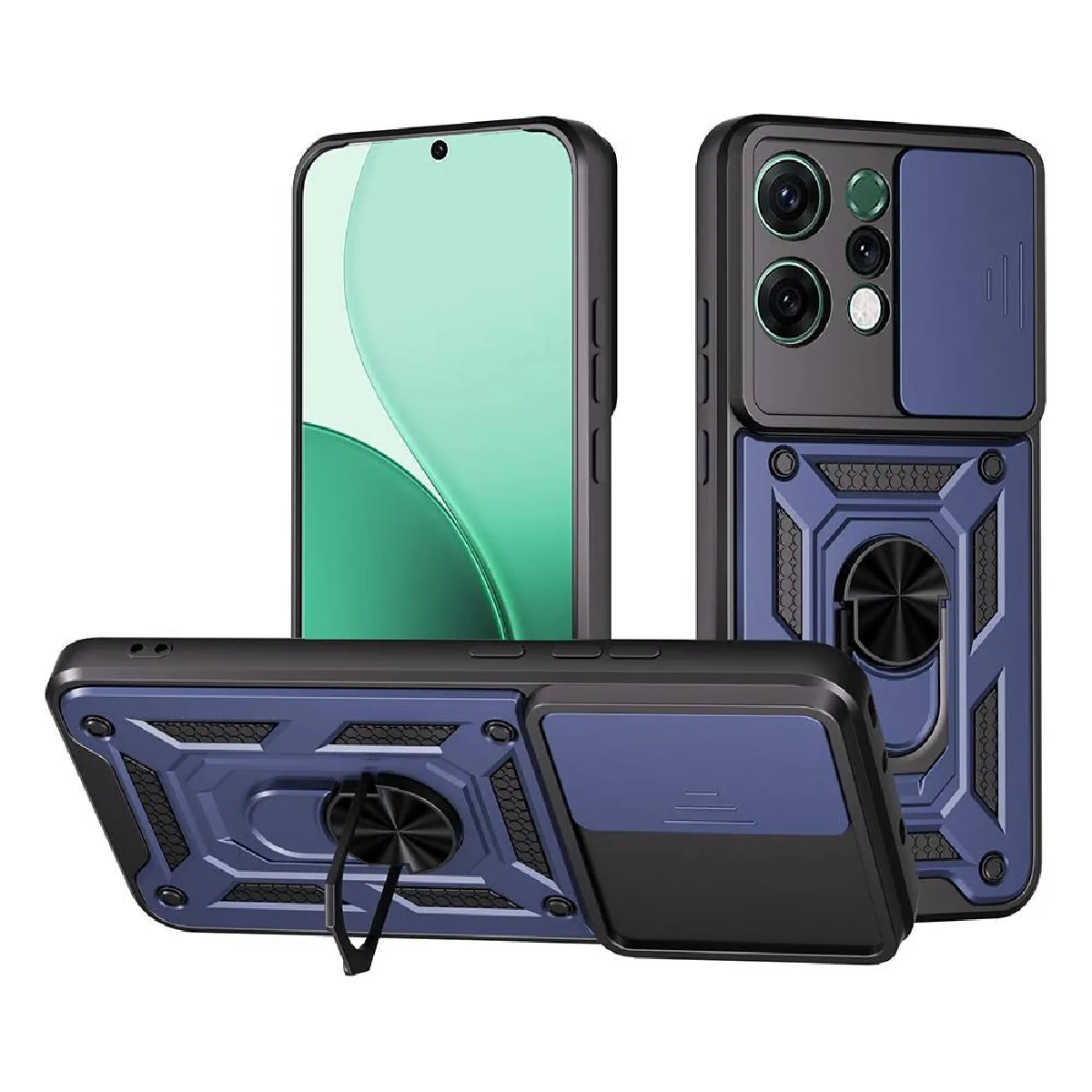 Htdmobiles Bleu Coque Rigide Oppo Reno 14 / Reno 14 F / Reno 14 Fs 5G