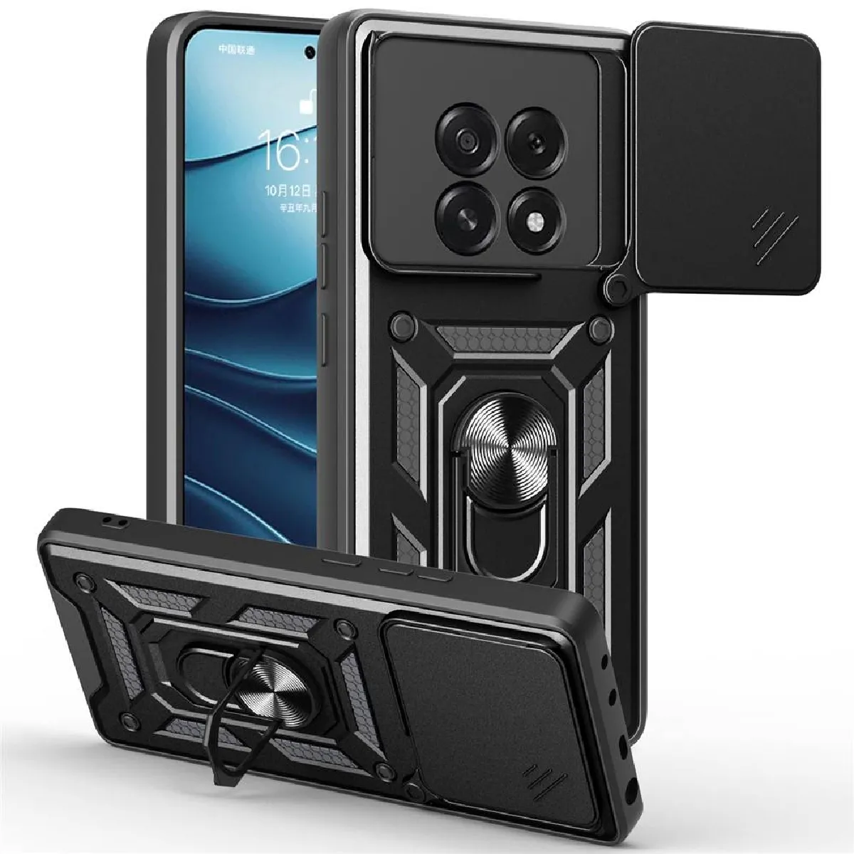 Htdmobiles - Coque pour Oppo A5 4G/5G - Etui rigide anti-choc - Noir - Image 2