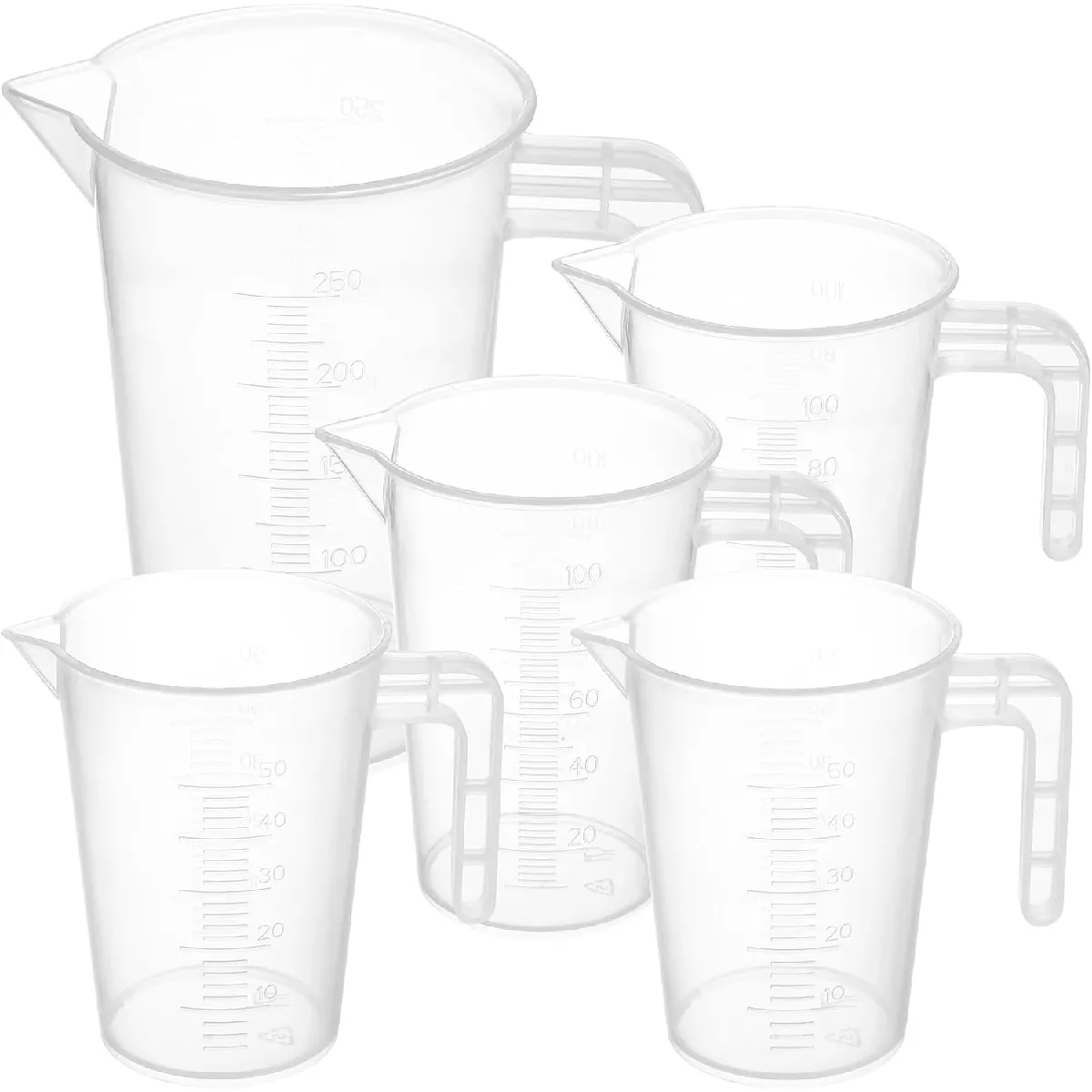 Vendos85 Lot De 5 Tasses Doseuses Plastique Graduées