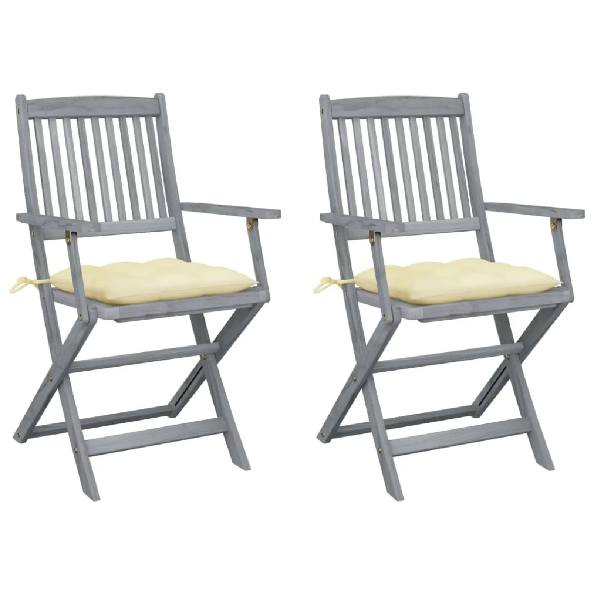 vidaXL Chaises pliables d'extérieur lot de 2 Bois acacia - vue 8