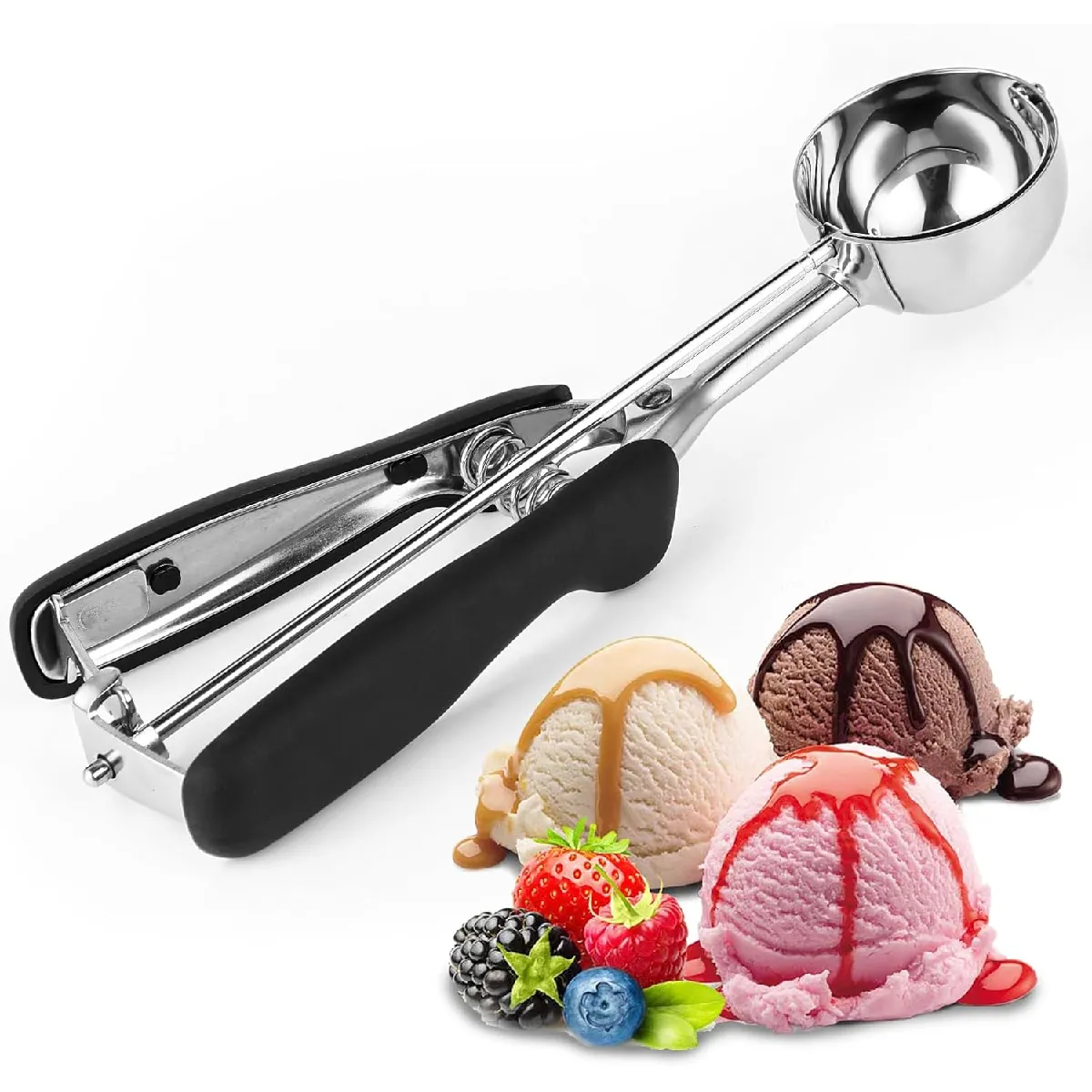 Cuillère à glace inox 304 ergonomique – Polyvalente