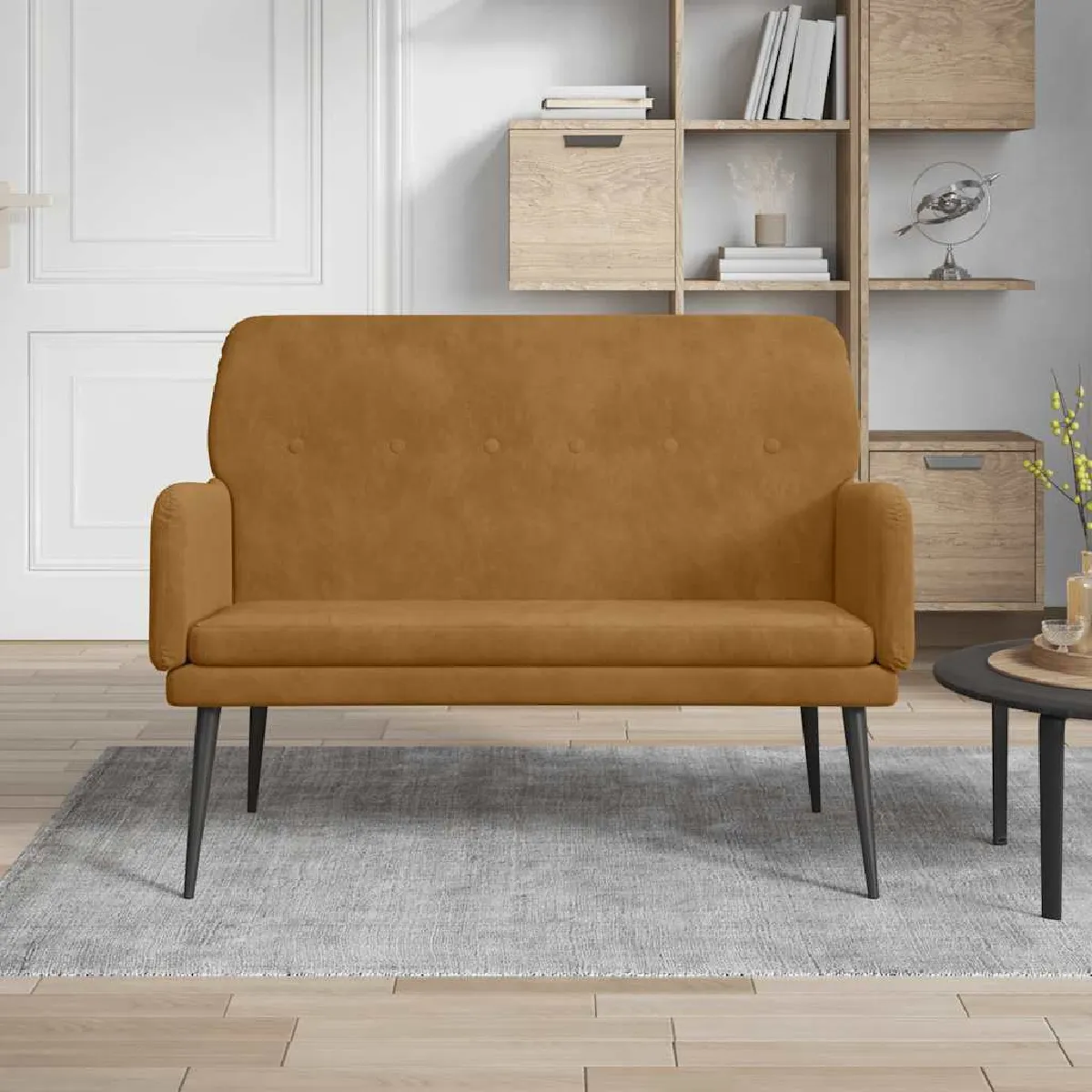 Non Communiqué Marron Vidaxl Banc 108X79x79 Cm Velours351421 - Image 3