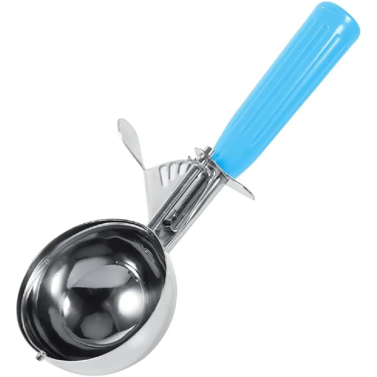 Cuillère à glace bleue en acier inoxydable avec gâchette