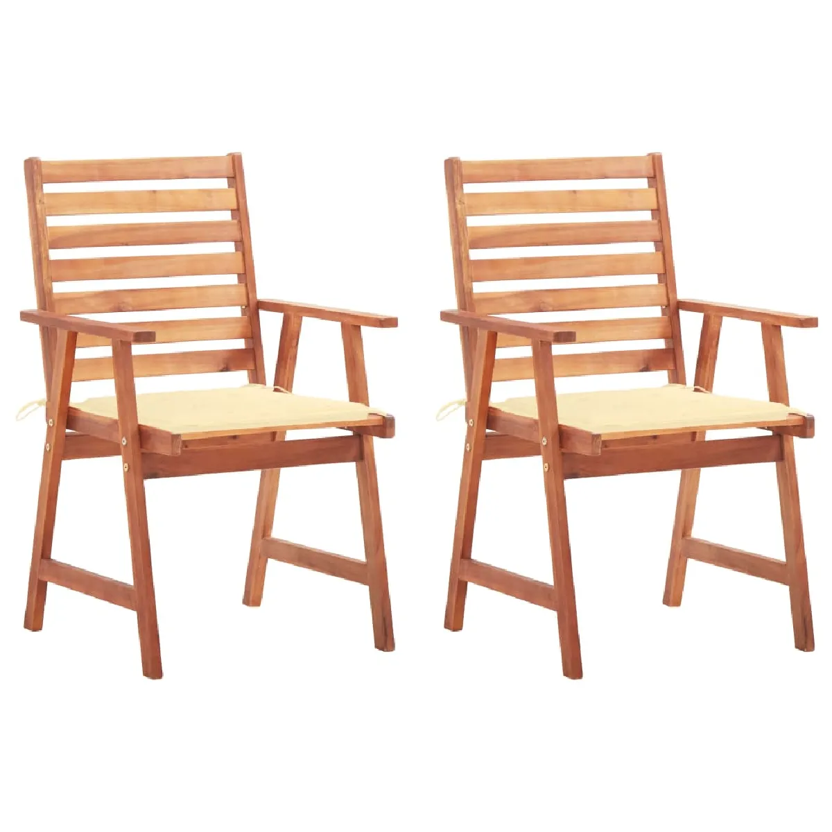 vidaXL Chaises d'extérieur en acacia 8 pcs Coussins - vue 10