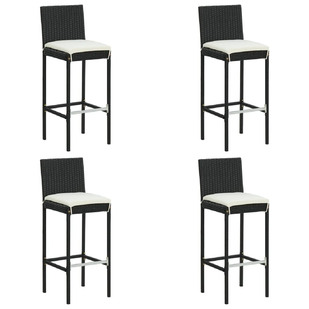 vidaXL Chaises d'extérieur en acacia 8 pcs Coussins - vue 6