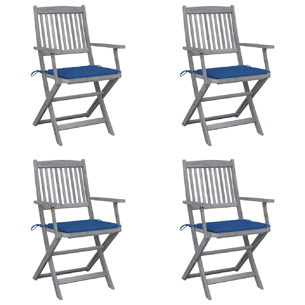 vidaXL Chaises pliables d'extérieur lot de 2 Bois acacia - vue 5