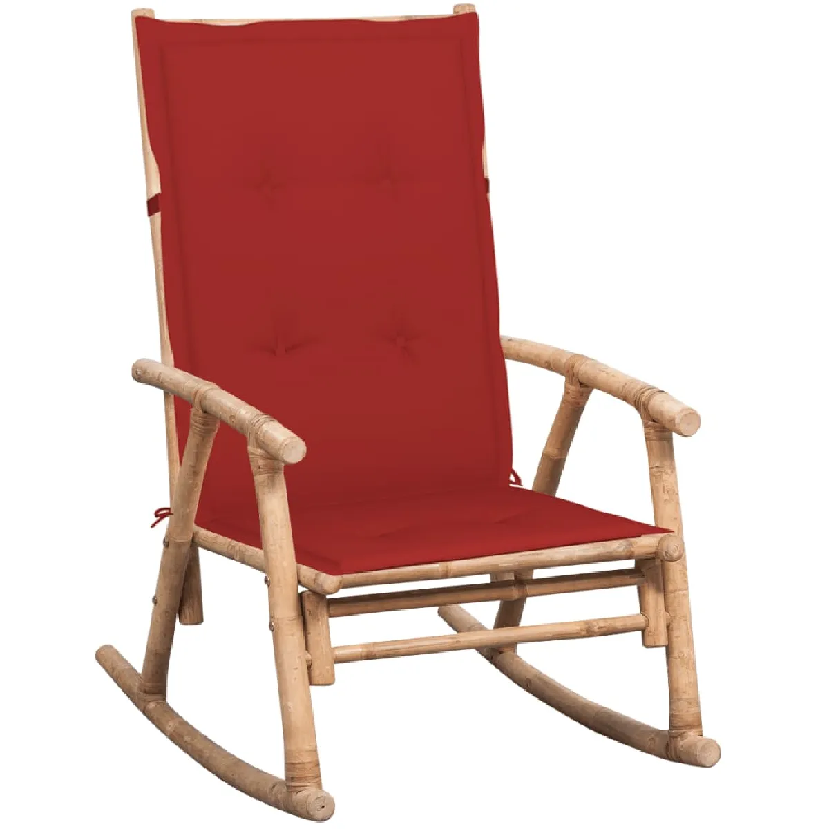 vidaXL Chaise à bascule avec coussin Bambou - vue 2