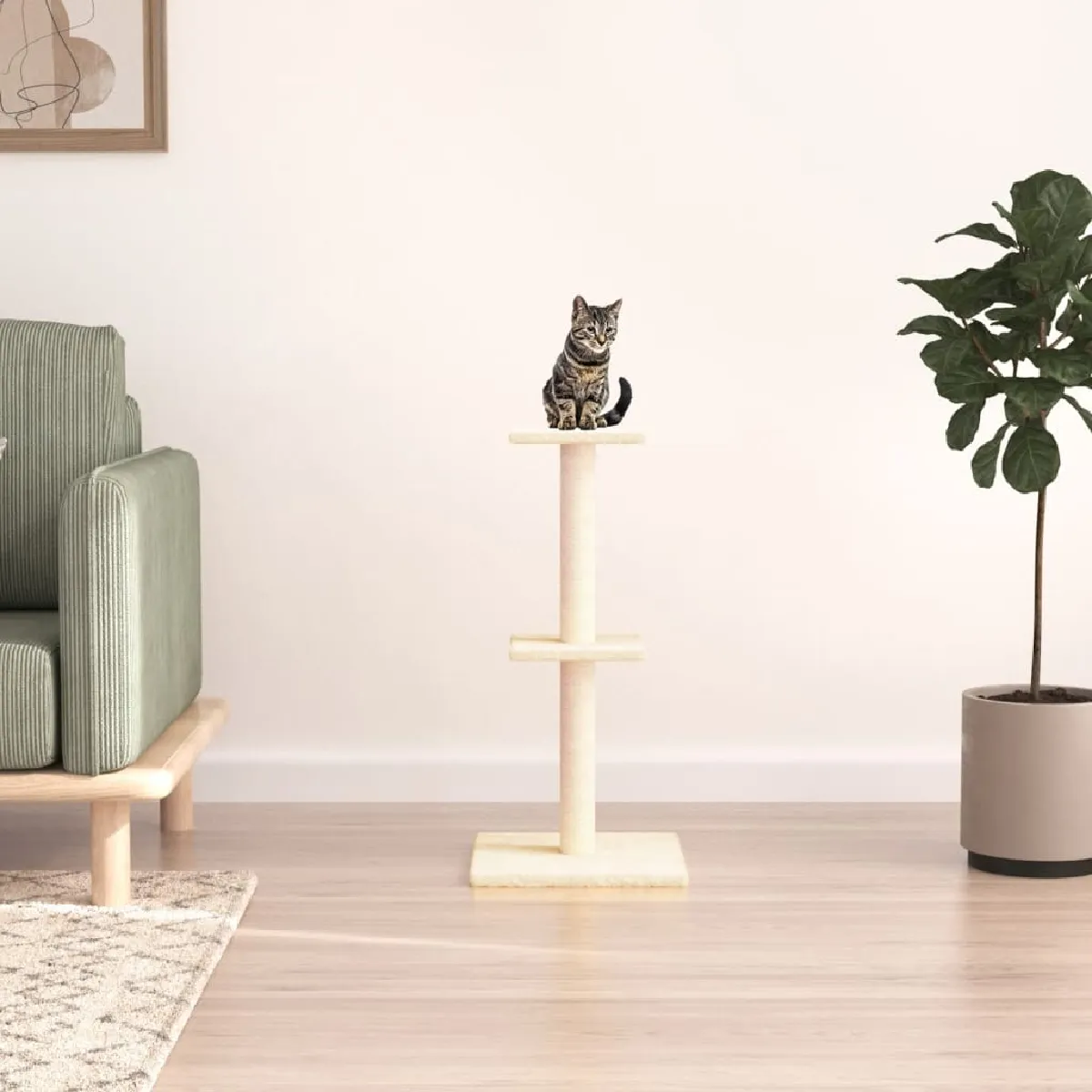 vidaXL Arbre à chat 73 cm Crème - vue 2