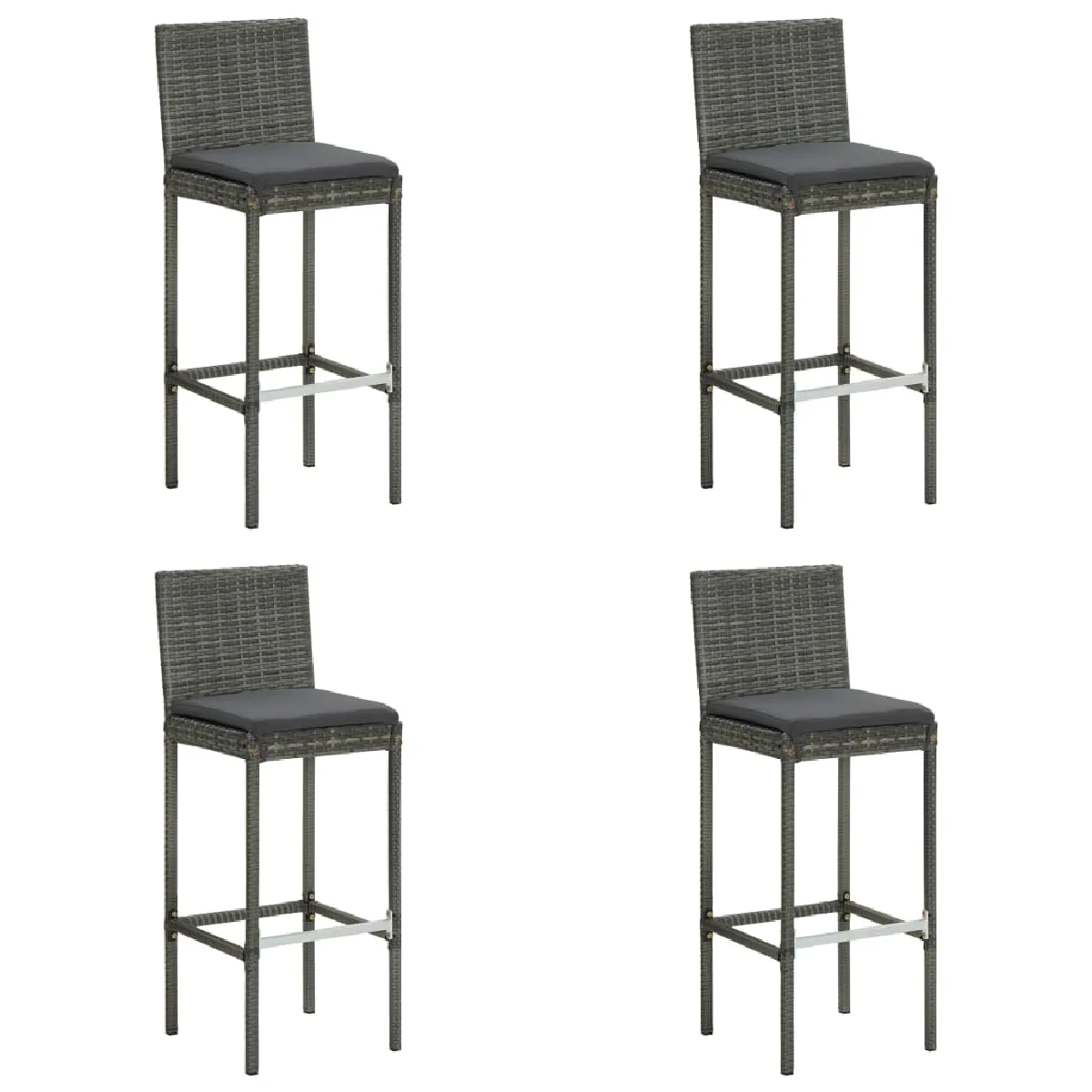vidaXL Chaises d'extérieur en acacia 8 pcs Coussins - vue 7