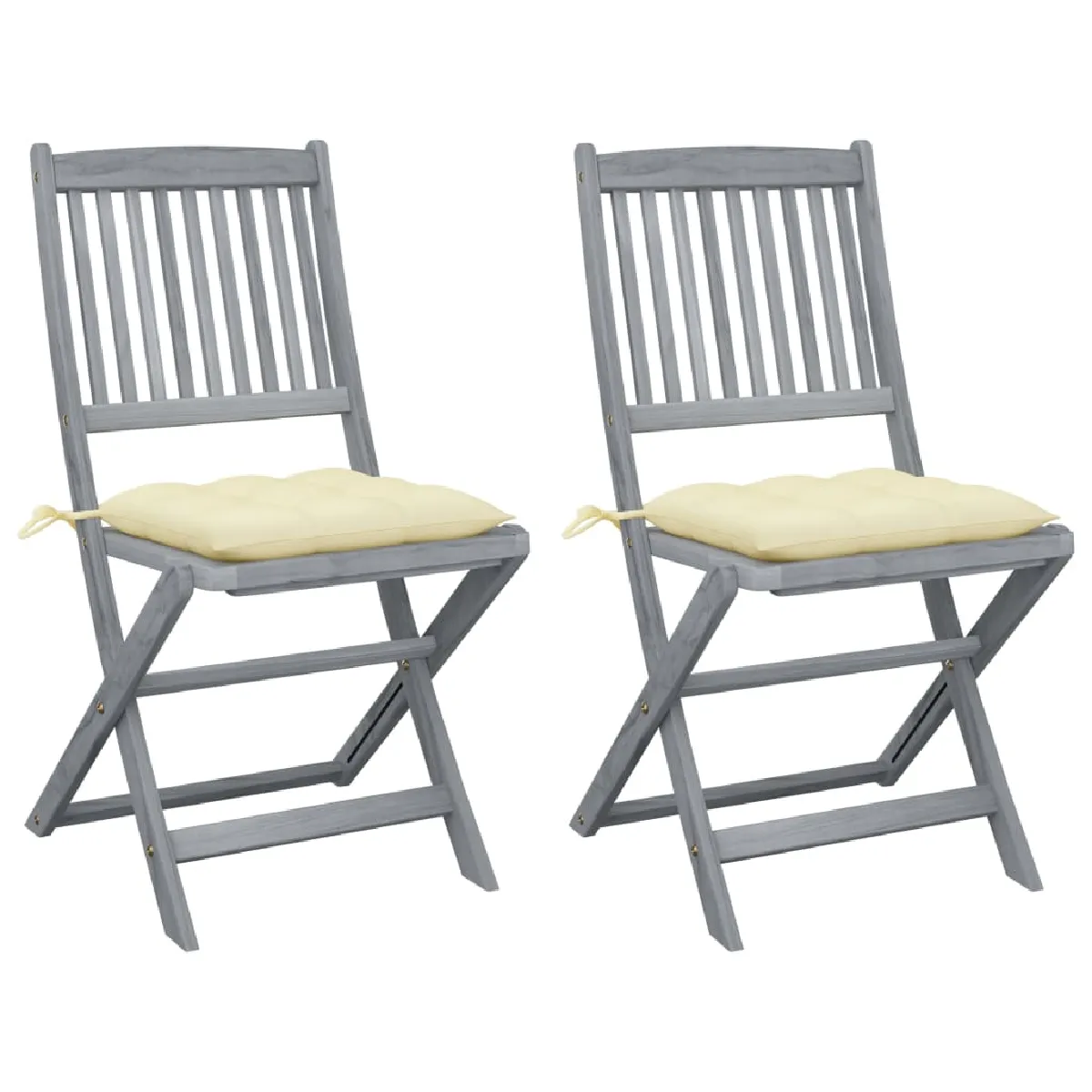 vidaXL Chaises pliables d'extérieur lot de 2 Bois acacia - vue 7