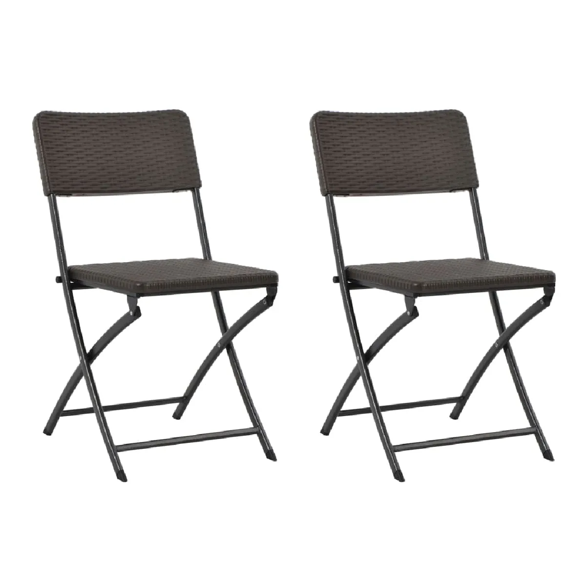 vidaXL Chaises pliables de jardin 2 pcs PEHD et acier - vue 2