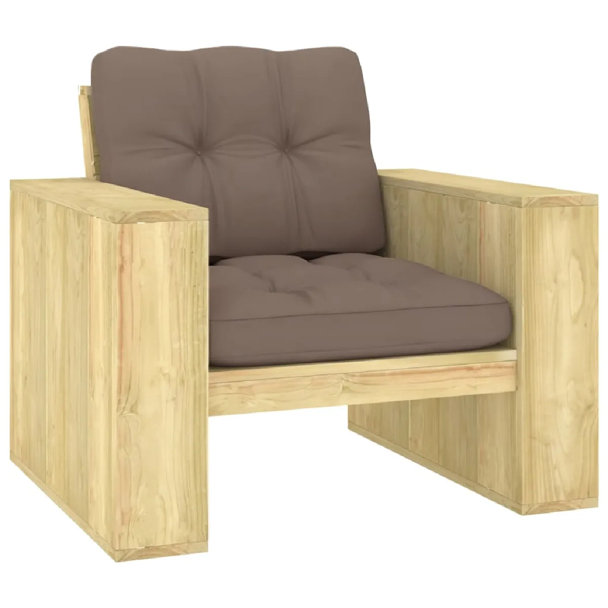 vidaXL Chaise de jardin et coussins - vue 3