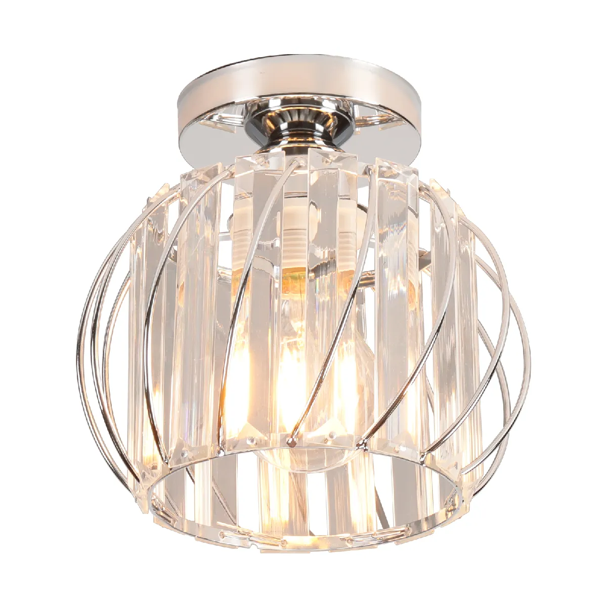 Stoex Plafonnier verre cristal - Argent