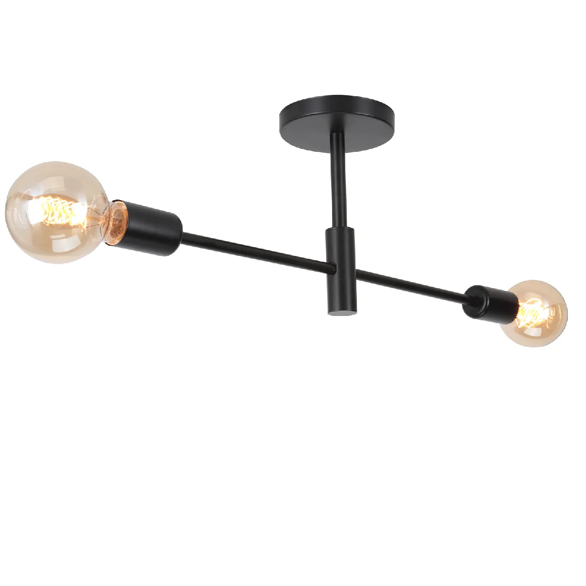 Stoex plafonnier métal 2 lumières - Noir
