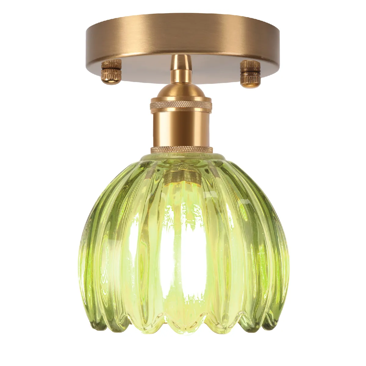 Stoex Plafonnier rond verre - Vert
