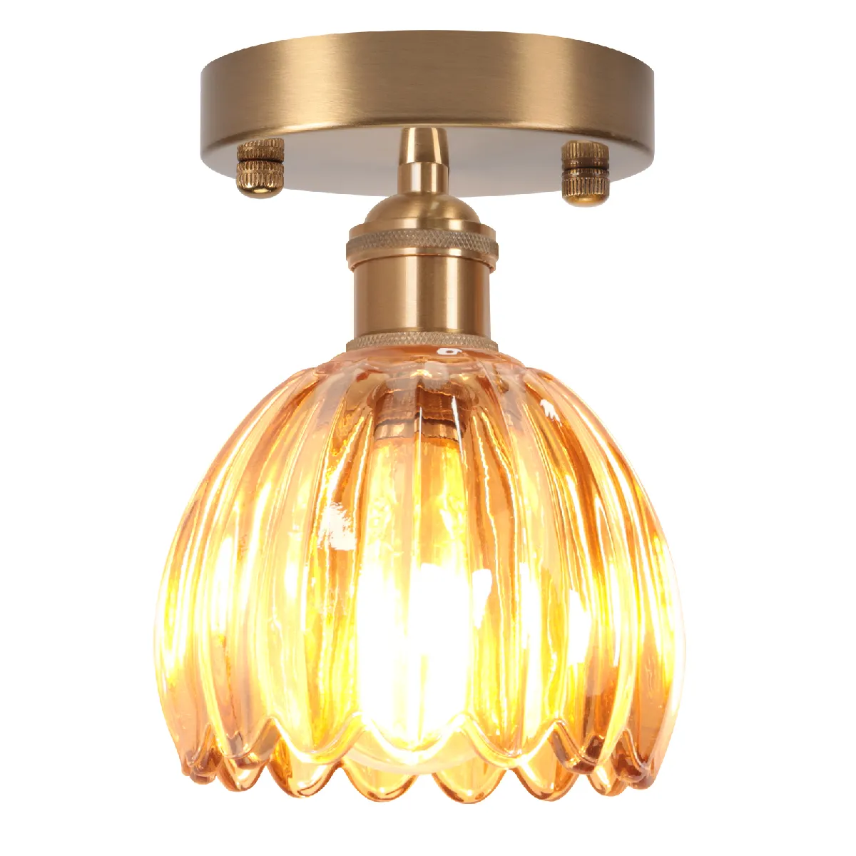 Stoex Plafonnier en verre cristal - Marron