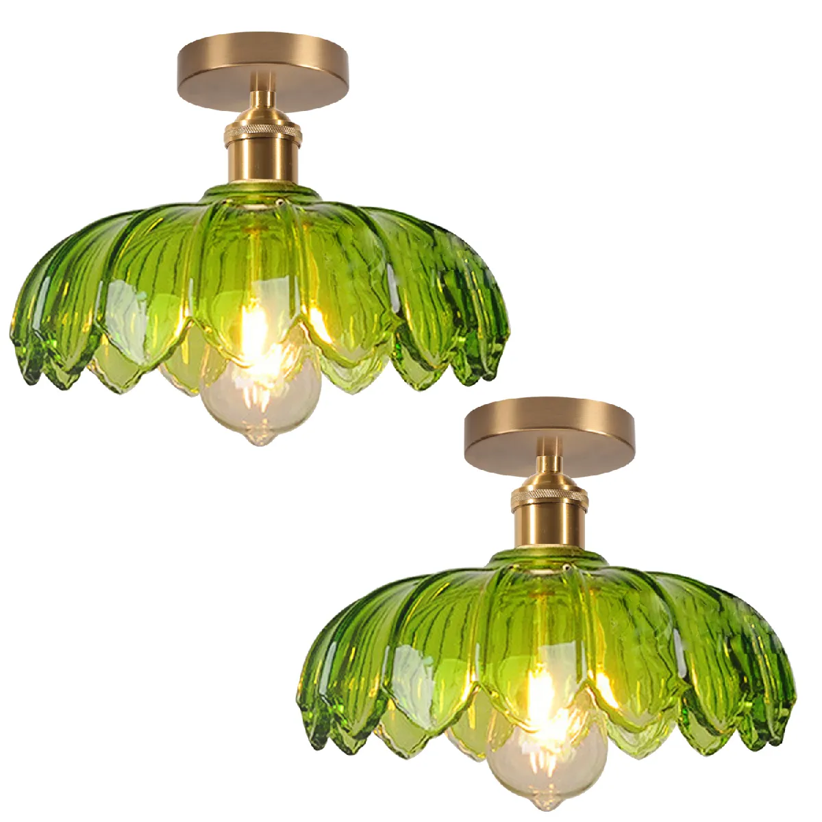 STOEX 2PCS Plafonnier En Verre Lampe De Plafond En Cristal Rétro Lustre Moderne E27 - vue 5