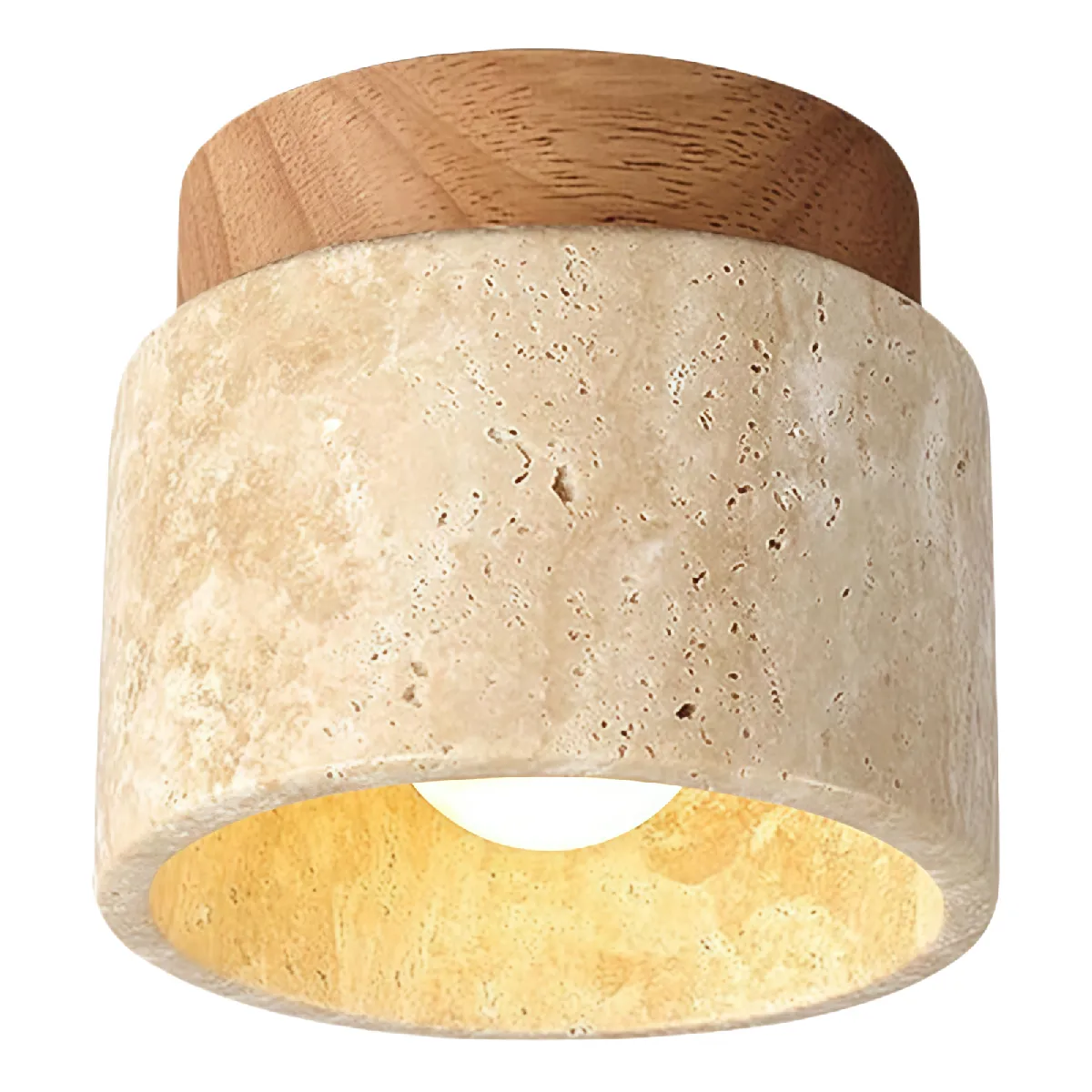 Stoex Plafonnier rond pierre - Blanc