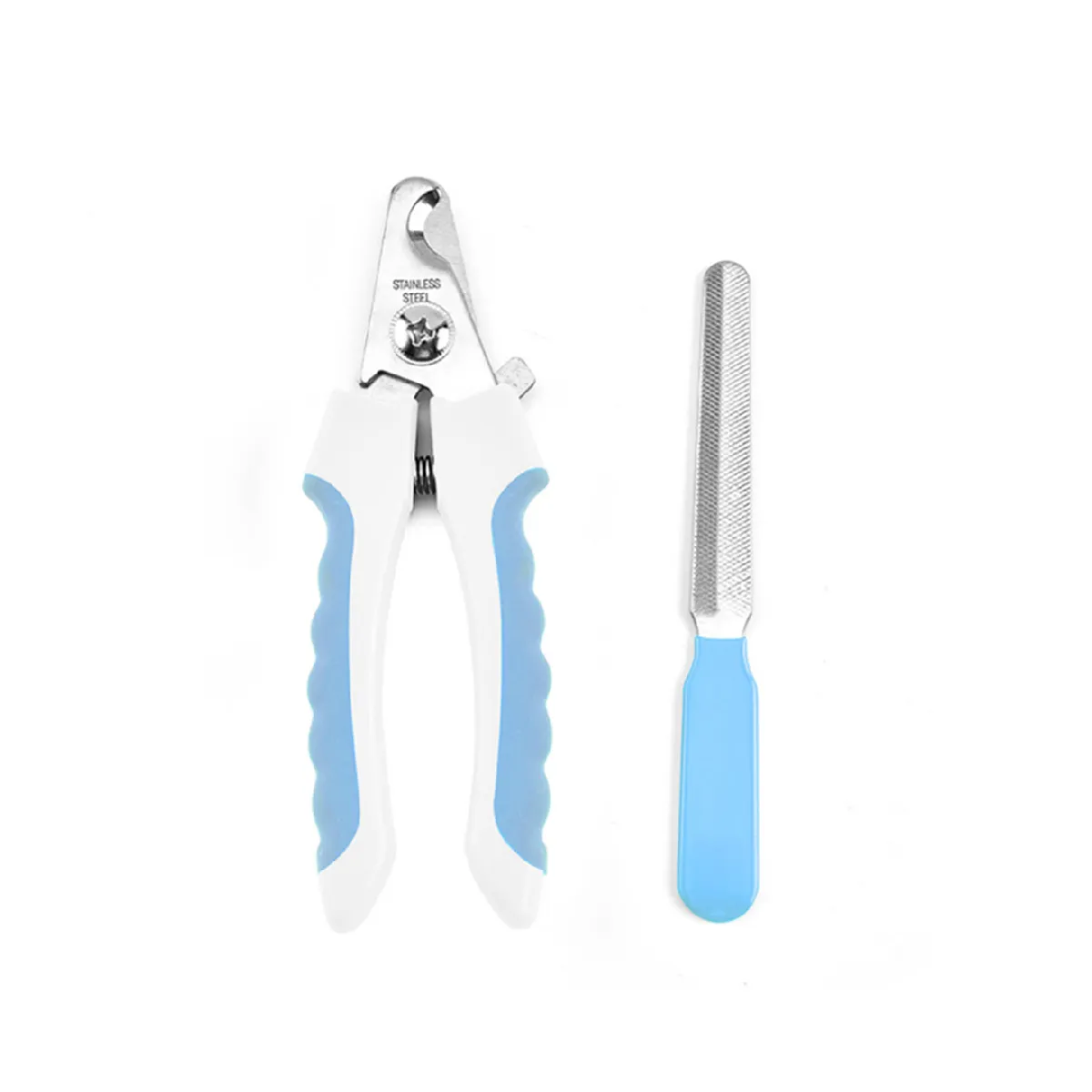 Meilleurs prix pour Ciseaux à ongles en acier inoxydable pour animaux avec lime, bleu blanc