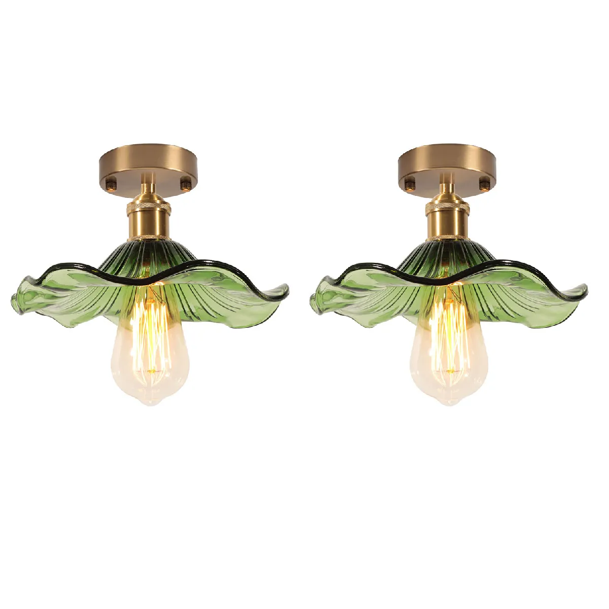 Stoex Plafonnier en verre cristal - Vert