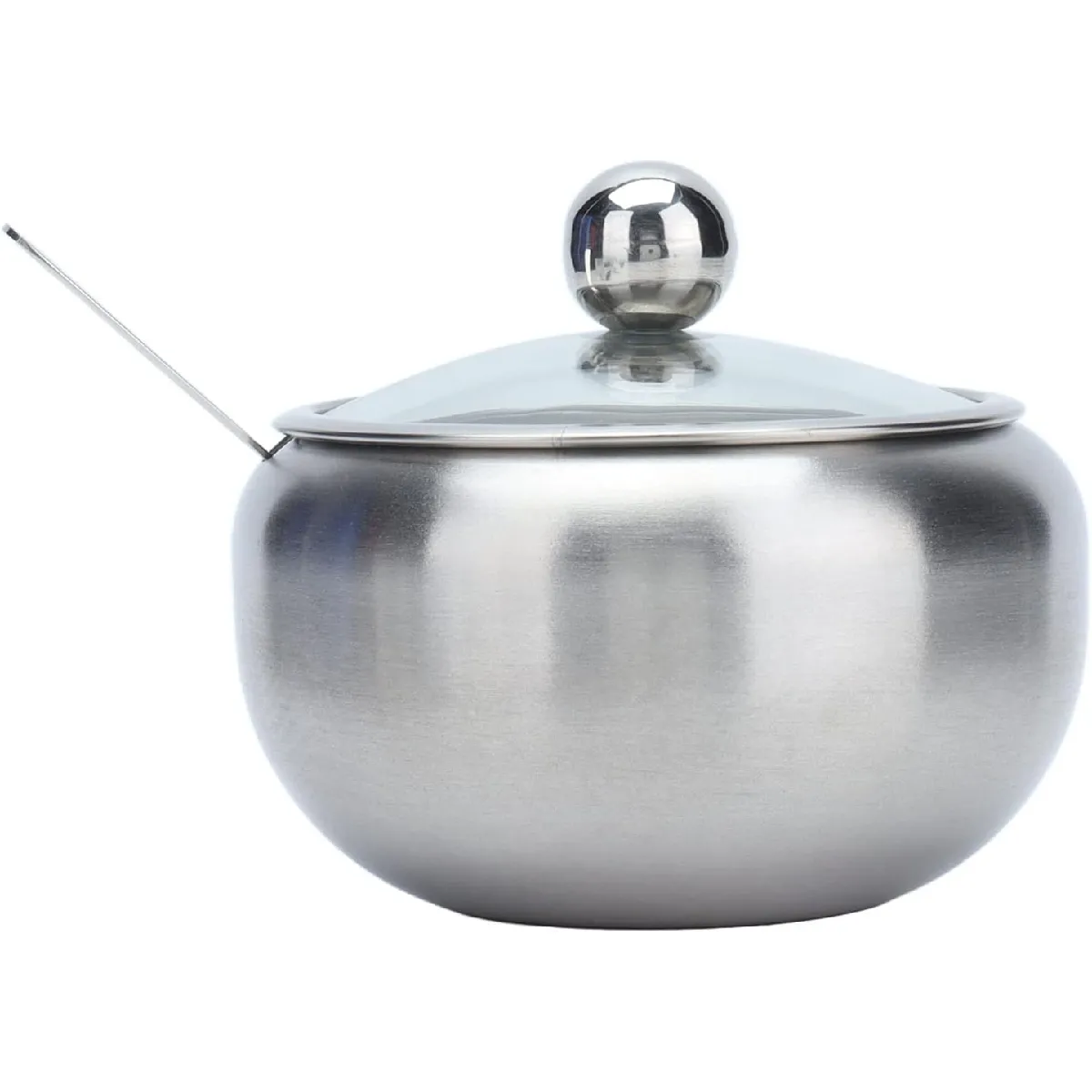 Sucrier et salière avec couvercle transparent et cuillère
