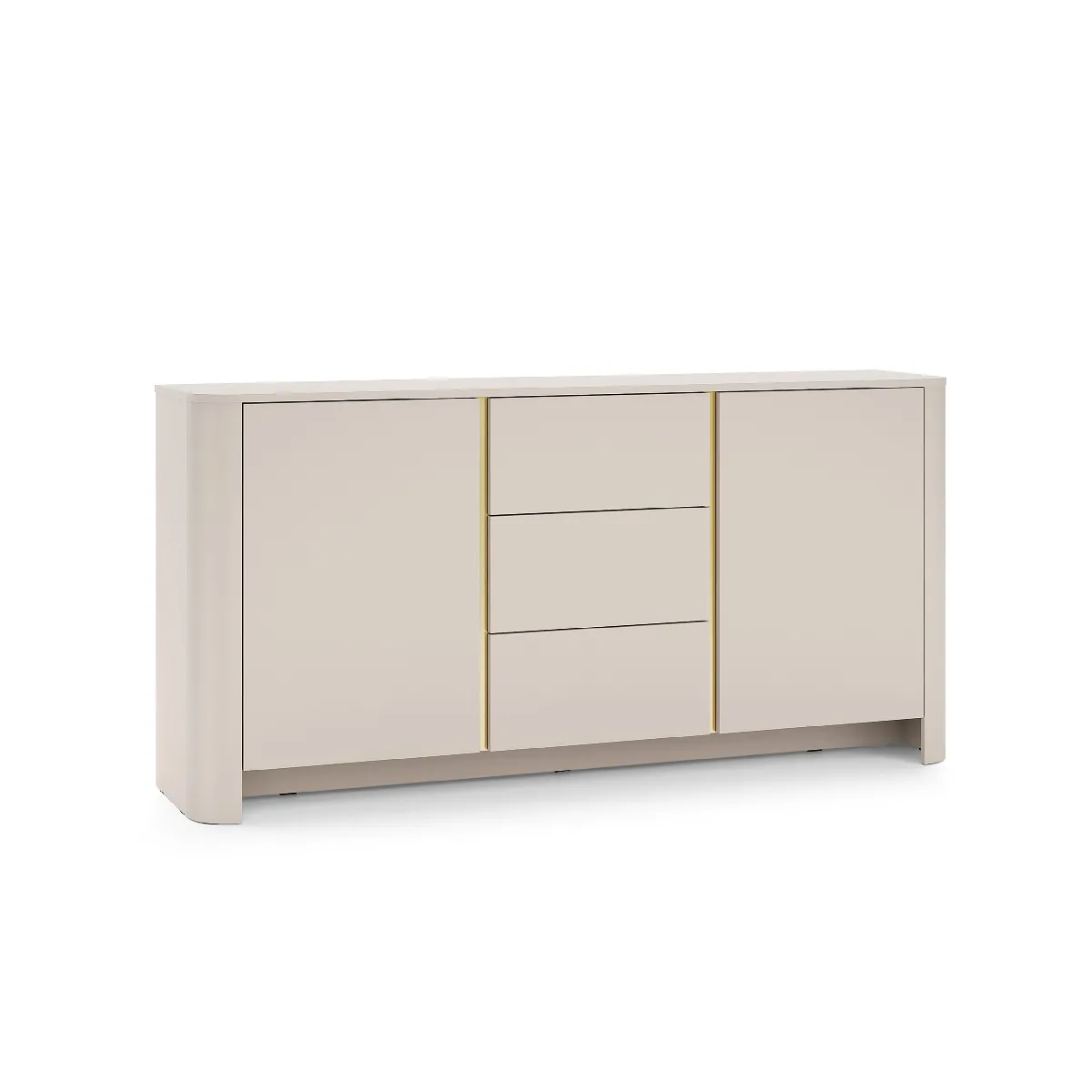 Buffet, Cachemire, 168 x 39 x 84 cm   Meuble moderne aux bords arrondis